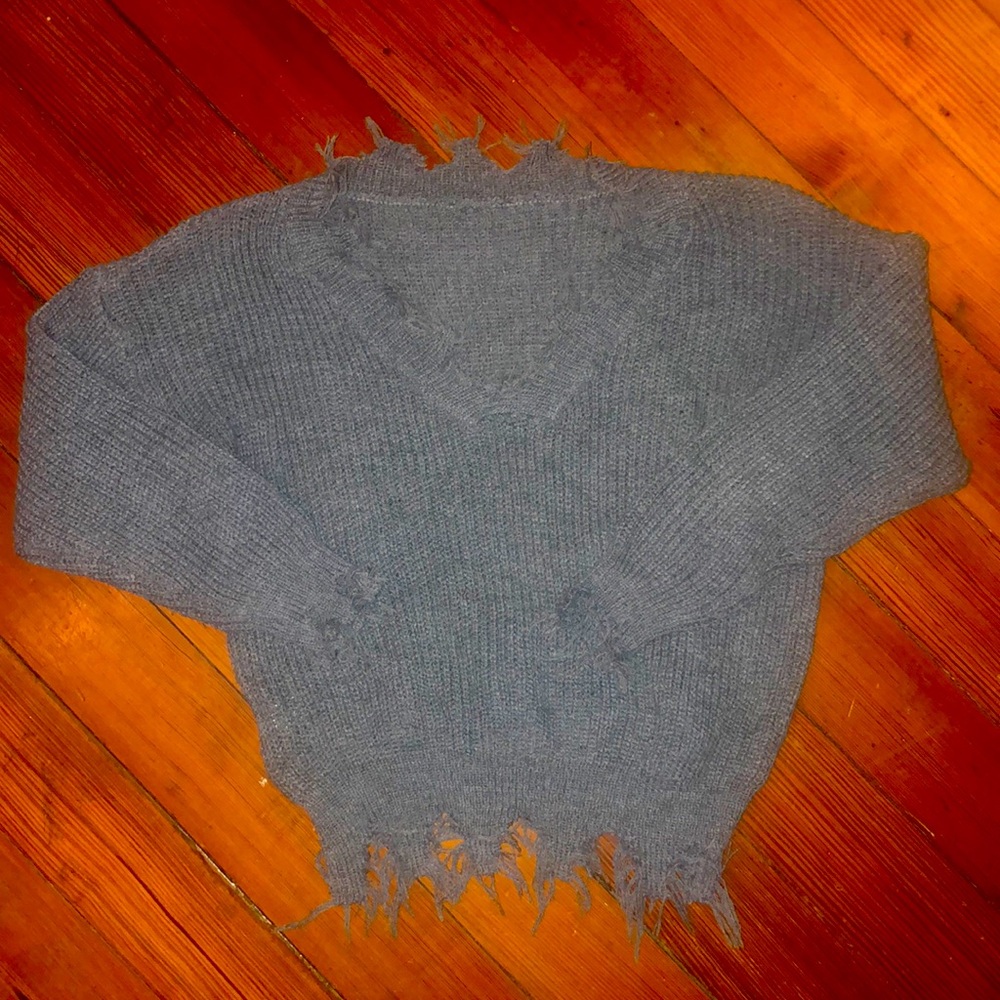 Women’s small grey distressed ROMWE sweater